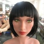 YL 141cm D cup tan skin light brown nipples head 356