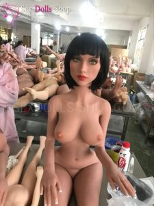 YL 141cm D cup tan skin light brown nipples head 356