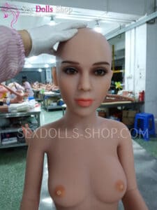 wmdoll 140cm A cup tan skin color light brown nipples head 266