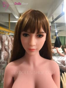 wm 148cm D cup pink skin light brown nipples head 56